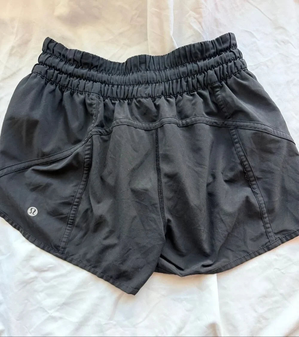 Lululemon Black Athletic Running Shorts High-Rise Performance Women's Size 6